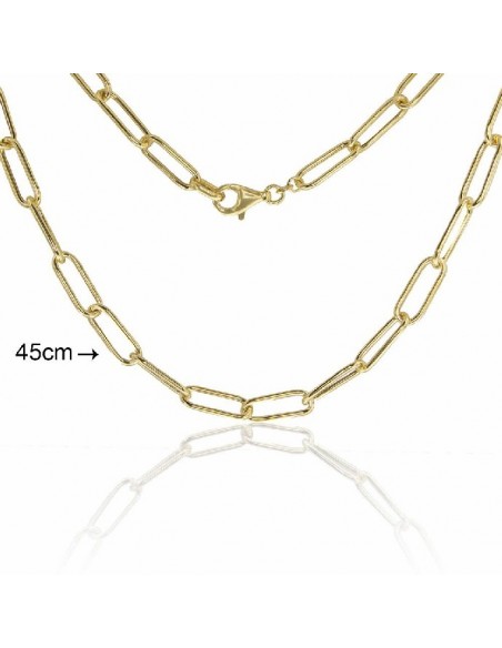 gargantilla de plata chapada eslabones lisos 45 cms