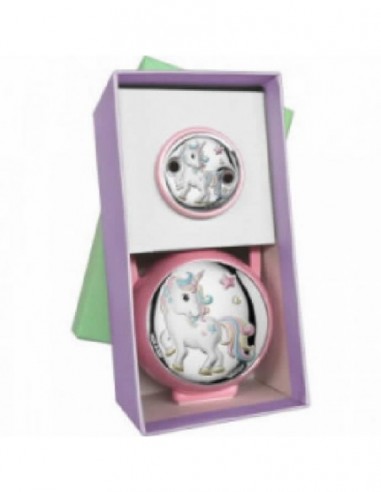 Pinza + portachupetes laminado rosa E0942-R