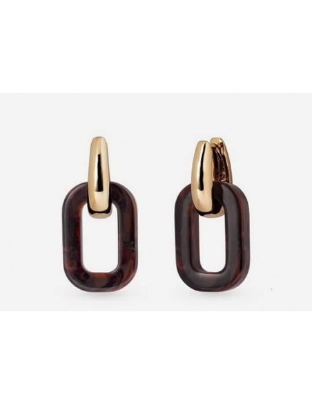 Pendientes Vidal&Vidal G3985 aro cuadradados coffee