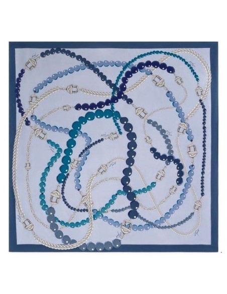 Pañuelo Tous  2002303634 Manifiesto motivo collares azul.