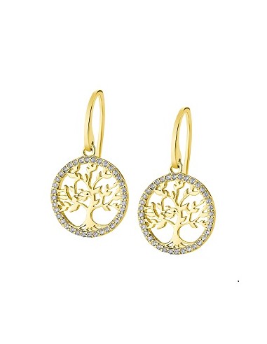 Pendientes Lotus Silver LP1746-4/2 sra. arbol chapado en oro