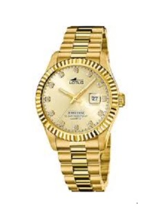 Reloj Lotus 18857/C cab. ace. esf. champ. dorado.