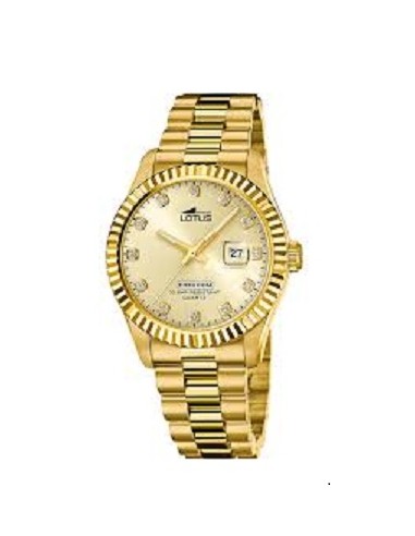 Reloj Lotus 18857/C cab. ace. esf. champ. dorado.