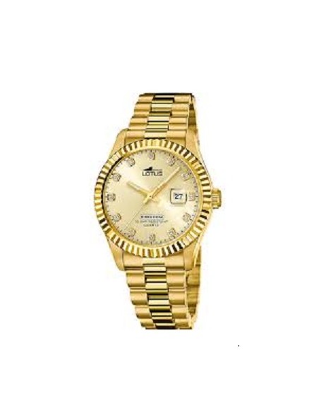 Reloj Lotus 18857/C cab. ace. esf. champ. dorado.