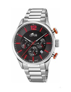 Reloj Lotus 18688/6 cab. crono ace. esf. negro roja