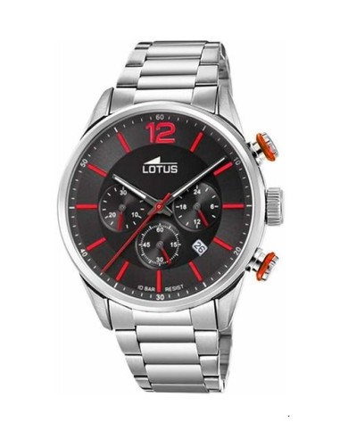 Reloj Lotus 18688/6 cab. crono ace. esf. negro roja