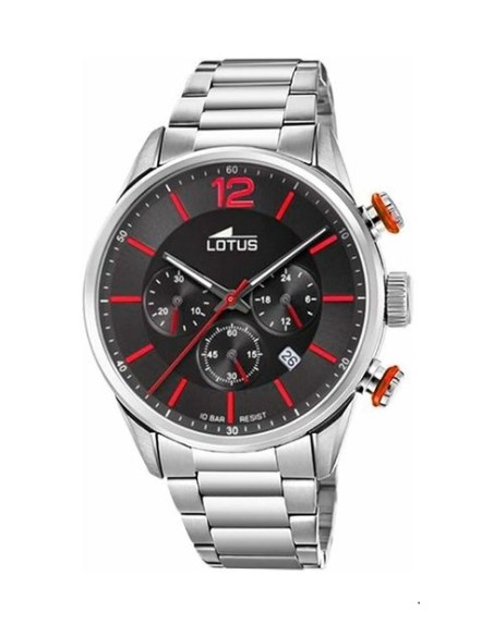 Reloj Lotus 18688/6 cab. crono ace. esf. negro roja
