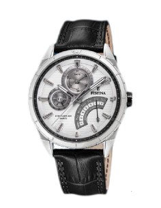 Reloj Festina F16986/1 cab. dual time acer. esf. plata
