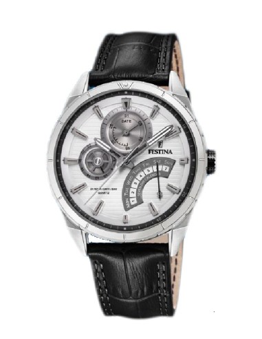Reloj Festina F16986/1 cab. dual time acer. esf. plata