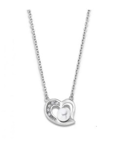 Collar Lotus Style LS1993-1/1 sra. acer. corazon perla