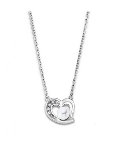 Collar Lotus Style LS1993-1/1 sra. acer. corazon perla