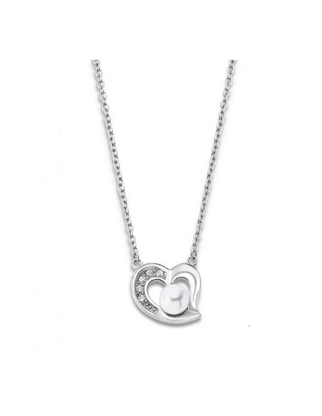 Collar Lotus Style LS1993-1/1 sra. acer. corazon perla
