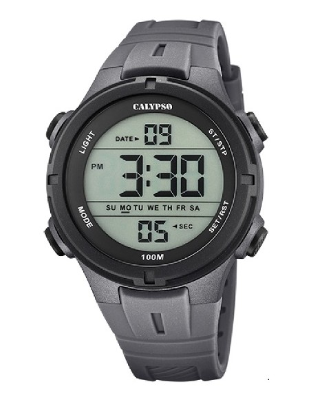 Reloj Calypso K5837/4 cab. digital cor. esf gris negro