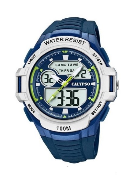 Reloj Calypso K5770/3 anadig. cor. esf. neg verde