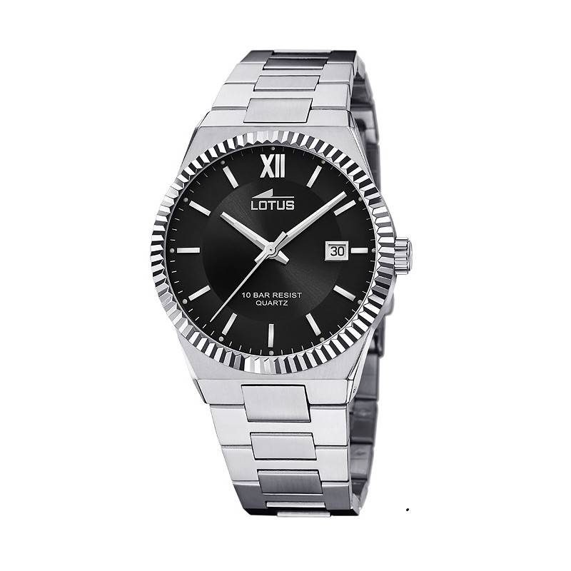 Reloj Lotus cab. 18835/3 ace. esf. negra