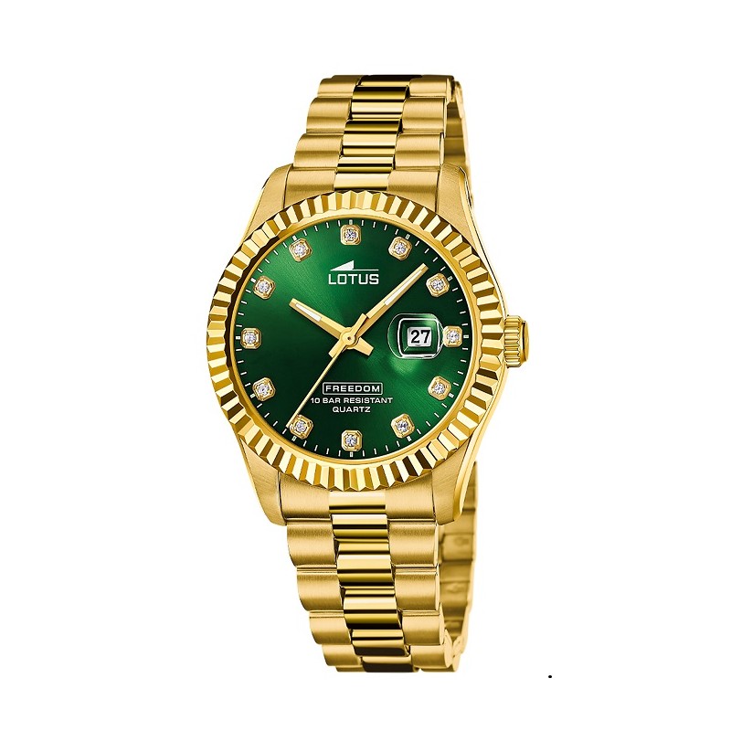 Reloj Lotus 19005/3 cab. acer. esf. verd