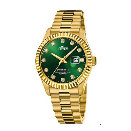 Reloj Lotus 19005/3 cab. acer. esf. verd