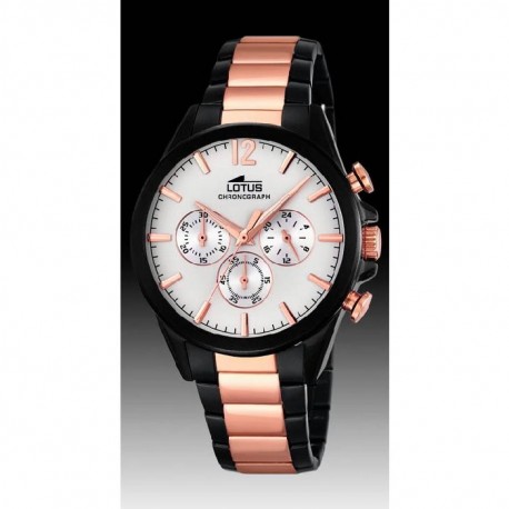 Reloj Lotus hombre deportivo 18195/1 , crono, acero, esfera plata