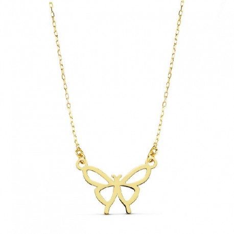 Gargantilla oro mujer forma mariposa  14X11 45 cms
